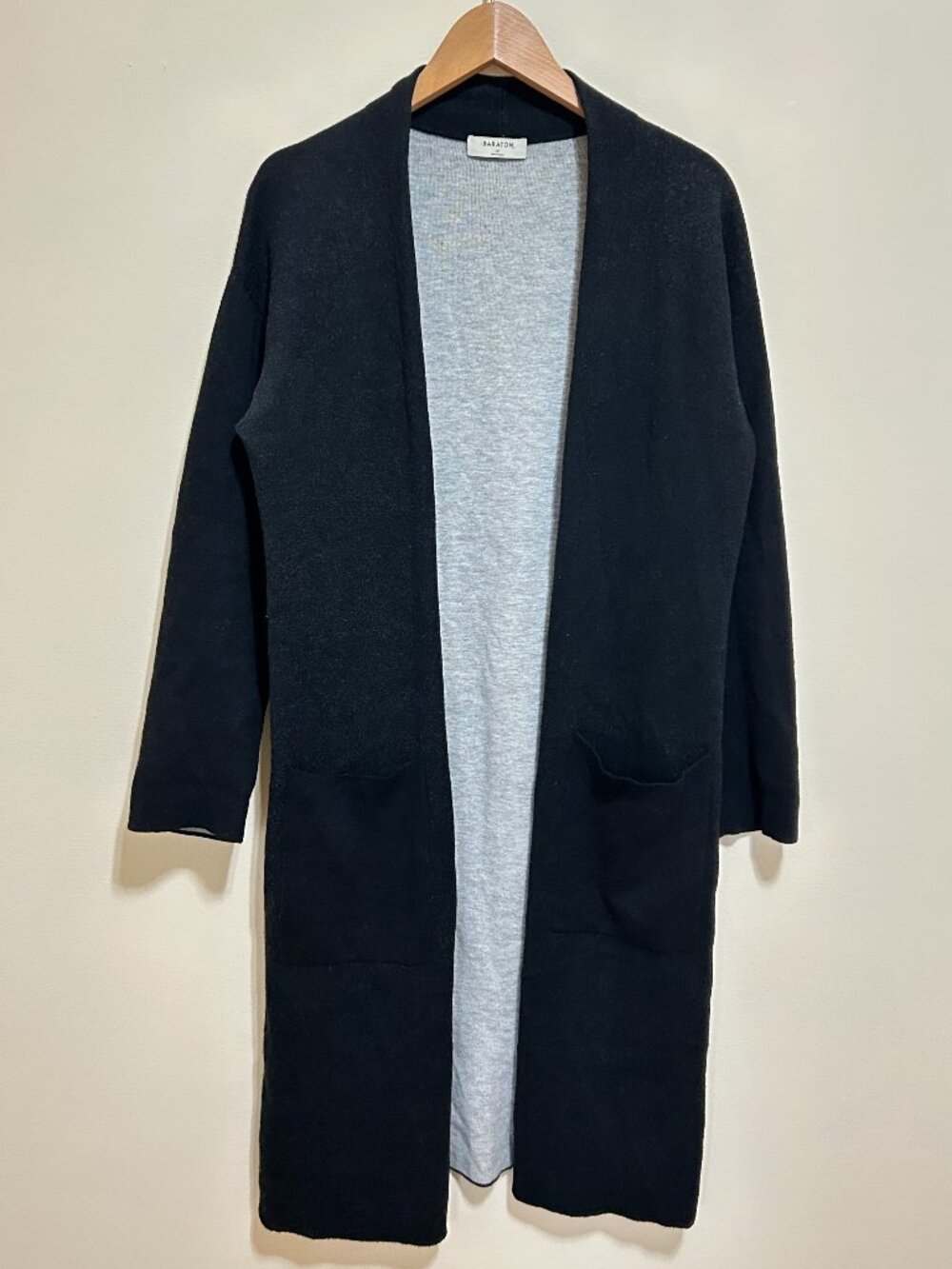 Aritzia Babaton Lance Wool Blend Open Cardigan Black Size M